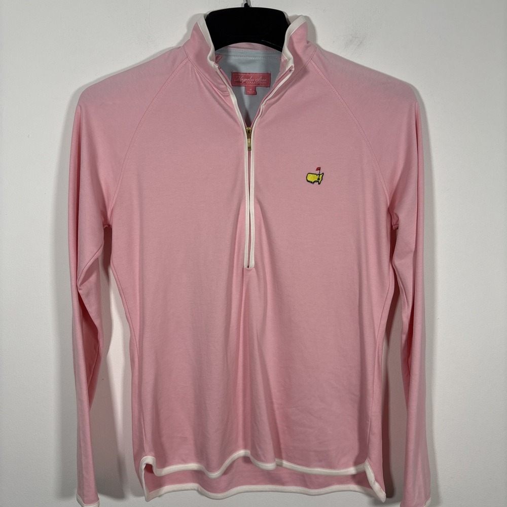 Masters Magnolia Lane Performance Tech 1/4 Zip Pink Cotton Golf Augusta